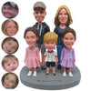 Aangepaste familie-bobbleheads met 3 kinderen