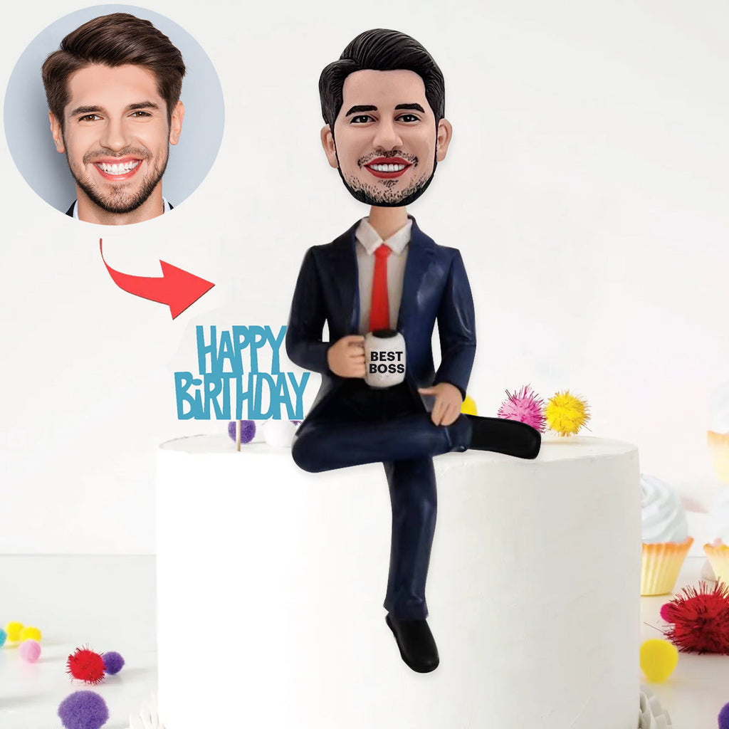 Aangepaste Bobbleheads verjaardagscadeau voor baas (exclusief basis)