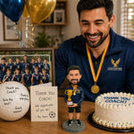 Custom Male Bobblehead with Championship Trophy
