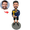 Aangepaste mannelijke Bobblehead met kampioenschapstrofee