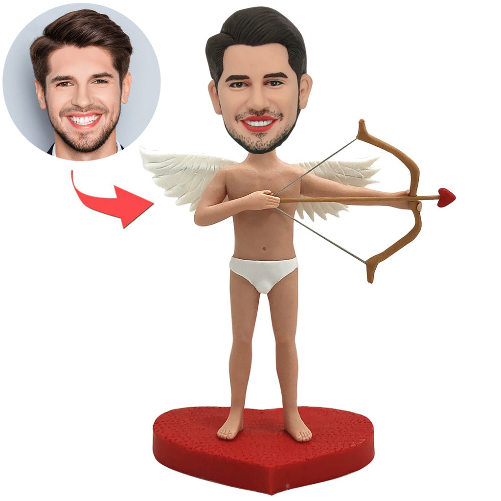 Aangepaste mannelijke Bobblehead Cupido-stijl - Valentijnsdag cadeau-ideeën