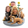 Aangepaste Bobblehead voor familielid met 3 honden
