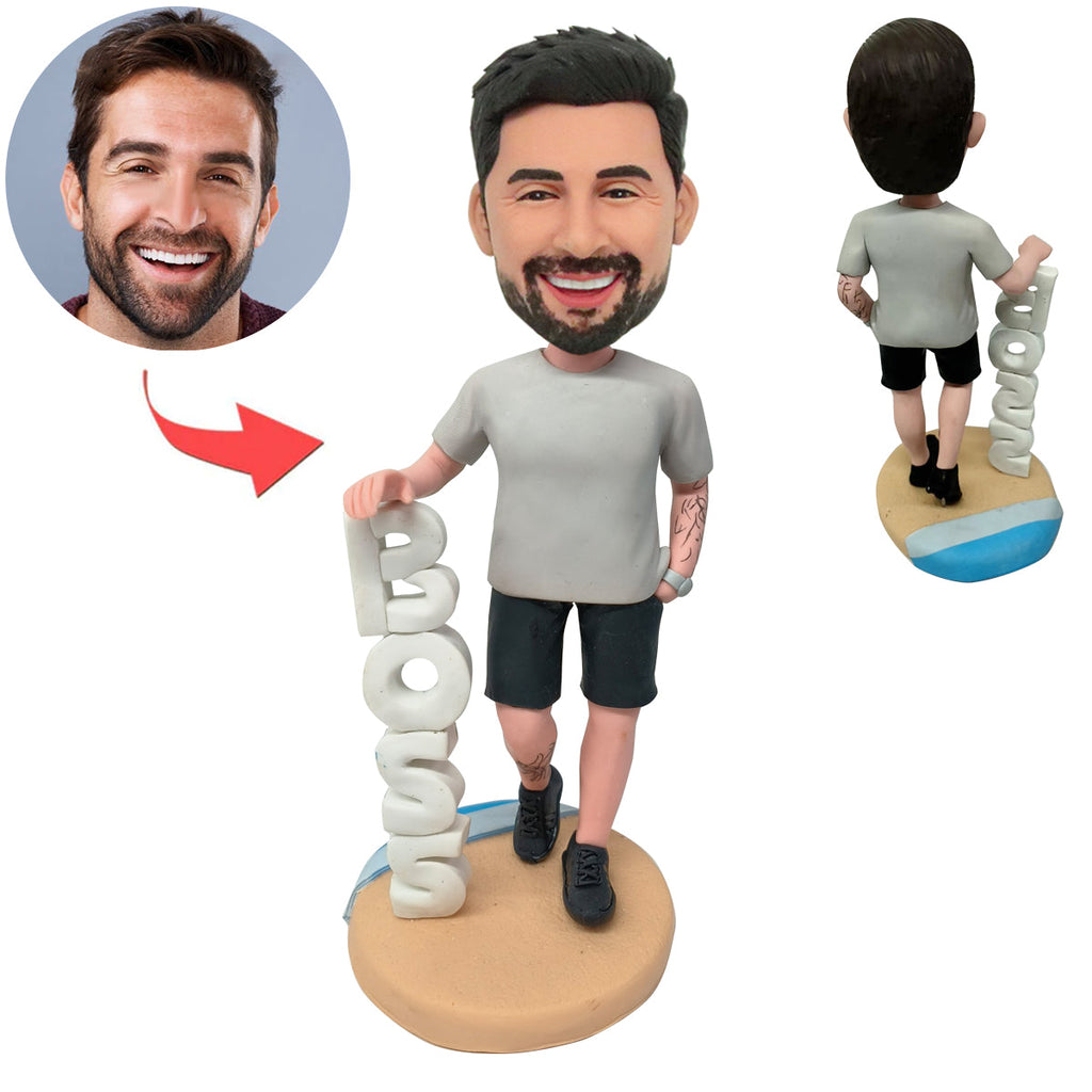 Aangepaste MANNELIJKE BAAS Bobblehead Doll