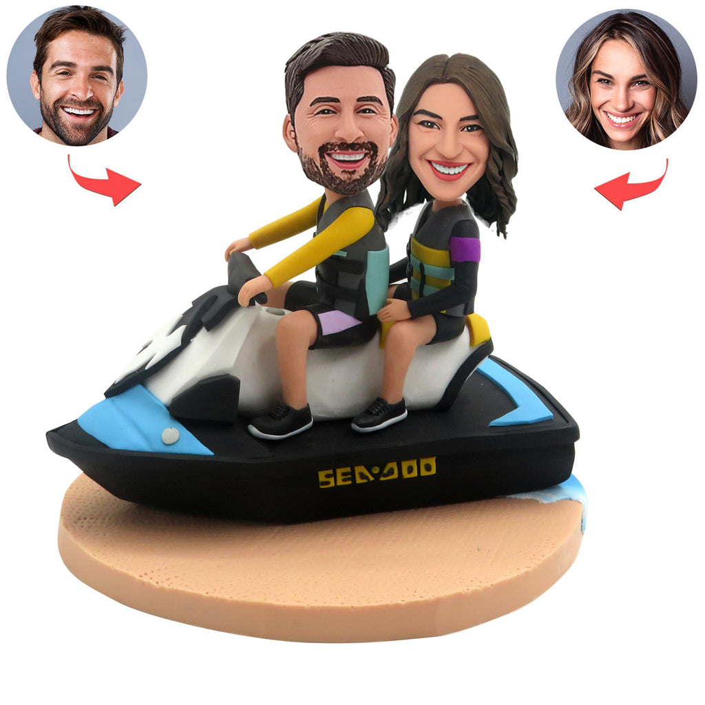 Aangepaste Bobblehead met speedboot voor koppels