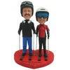 Aangepaste Bobblehead Skiën Paar - Valentijnsdag