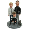 Aangepaste Bobblehead Love Sports-familie met hond