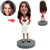 Aangepaste Bobblehead dragen schort Super moeder