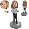 Aangepaste Bobblehead-schoonmaakmoeder met stofzuiger