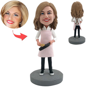Aangepaste Bobblehead kookmoeder met pan