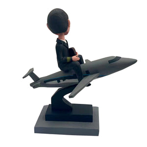 Aangepaste man Bobblehead met vliegtuigmodel