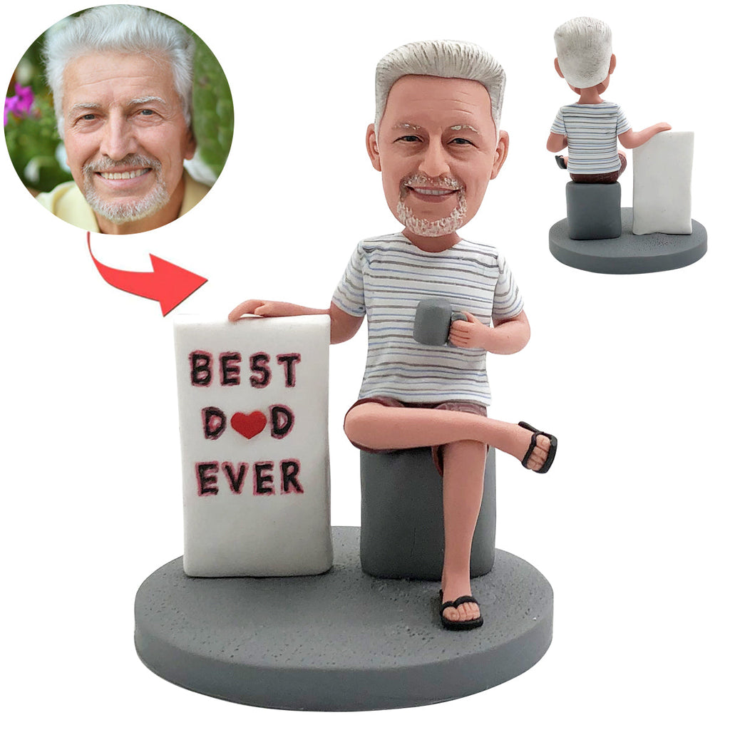 Aangepaste Bobblehead met "BESTE DAD OOIT"