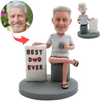 Aangepaste Bobblehead met "BESTE DAD OOIT"