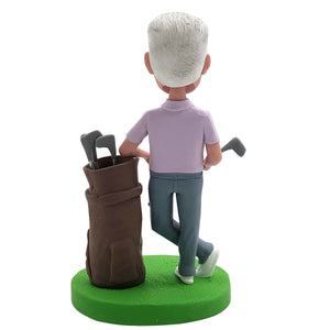 Vaderdagcadeau-idee: op maat gemaakte Bobblehead met golftas