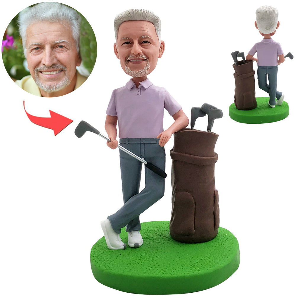 Vaderdagcadeau-idee: op maat gemaakte Bobblehead met golftas
