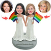 Aangepaste LGBT-bruiloftpaar Bobblehead