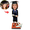 Aangepaste afstuderen Bobblehead met vliegtuigmodel