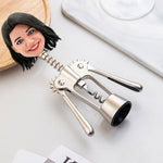 Aangepaste Bobblehead wijnopener vrouwelijk grappig gezicht