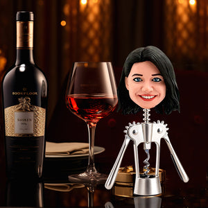 Aangepaste Bobblehead wijnopener vrouwelijk grappig gezicht