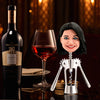 Aangepaste Bobblehead wijnopener vrouwelijk grappig gezicht