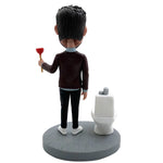 Aangepaste grappige Bobblehead ontstoppen van het toilet