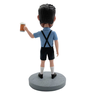 Gepersonaliseerde Bobblehead Happy Beer Drinken