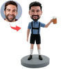 Gepersonaliseerde Bobblehead Happy Beer Drinken