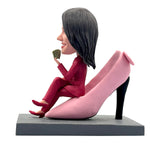 Aangepaste elegante dame Bobblehead zittend op hoge hakken