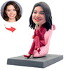 Aangepaste elegante dame Bobblehead zittend op hoge hakken