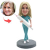 Aangepaste verpleegster Bobblehead met spuit