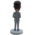 Aangepaste baas Bobblehead kan een visitekaartje vasthouden