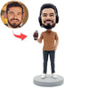 Rugbyspelcommentator Aangepaste Bobblehead