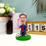 Vrolijke voetballer op maat gemaakte bobblehead