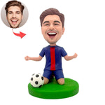 Vrolijke voetballer op maat gemaakte bobblehead