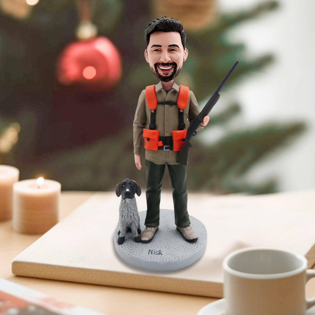 Aangepaste Hunter Bobblehead met hond