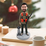 Aangepaste Hunter Bobblehead met hond