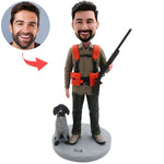 Aangepaste Hunter Bobblehead met hond