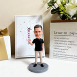Aangepaste mannelijke bobblehead met BOSS-bord