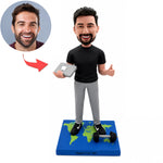 Aangepaste bobblehead met laptop en halter
