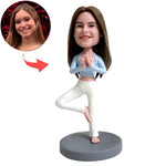 Gepersonaliseerd yoga-bobblehead-cadeau