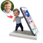 Gepersonaliseerde telefoonhouder met bobblehead-figuurtje
