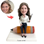Een gepersonaliseerd bobblehead-bedankcadeau voor leraren.