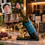 Leuke decoratieve wijnfleshouder met beer voor de thuisbar