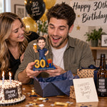 Gepersonaliseerde bobblehead op maat voor 30e verjaardag