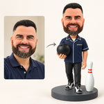 Aangepast gepersonaliseerd bowling-bobblehead cadeau van foto
