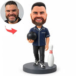 Aangepast gepersonaliseerd bowling-bobblehead cadeau van foto