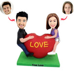 Liefdevol hart paar Bobblehead aangepaste