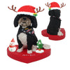 Aangepaste hond Bobblehead met kerstmuts