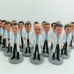 Grote bestelling van gepersonaliseerde bobbleheads van tandartsteams (minimaal 5 stuks)