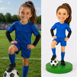 Gepersonaliseerde bobblehead van een jeugdvoetballer als cadeau