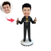 Custom Bobblehead Holding Two Bottles Of Wine